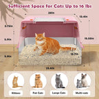 Vivifying Pink Stainless Steel Covered Cat Litter Box – Odor-Control, - Image 2