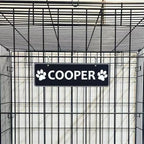 Personalized Kennel Name Plate Dog Paw Crate Pet Tag Doghouse Sign by Custom