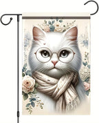 Cat Garden Flag 12x18 Inch Double Sided Outdoor Yard Banner White Cat - Image 7