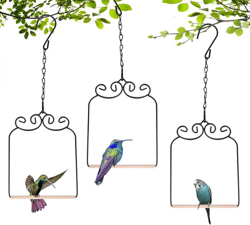 3PK Metal Frame Hummingbird Swings and Perches by XYADX