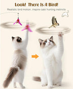 Pawaboo Feather Teaser Cat Toy, Interactive Feather Wand Cats Toy Flying - Image 4