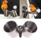 Hypeety Bird Parrot Feeding Double Cups Stainless Steel Food Water Bowls - Image 6