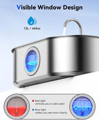 3.4Gal Dog Water Fountain for Large Dogs, 13L Stainless Steel Large Pet Fountain - Image 5