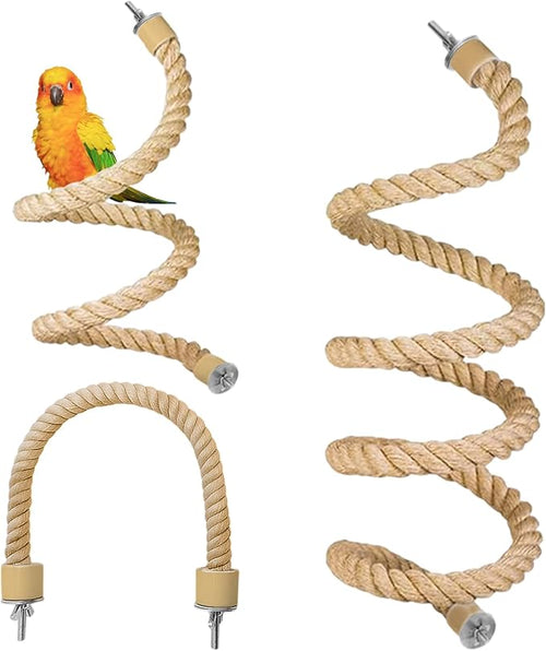 3pcs Bird Rope Perch for Parrots, Bird Cage Climbing Rope Toys Accessories by Welldobetter
