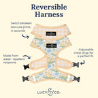 Lucy & Co. Sunshine and Daffodils Reversible Dog Harness, Adjustable Comfort Fit - Image 3