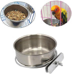 PINVNBY 2PCS Parrot Feeding Cups Birds Food Dish Stainless Steel Parrot Feeders - Image 5
