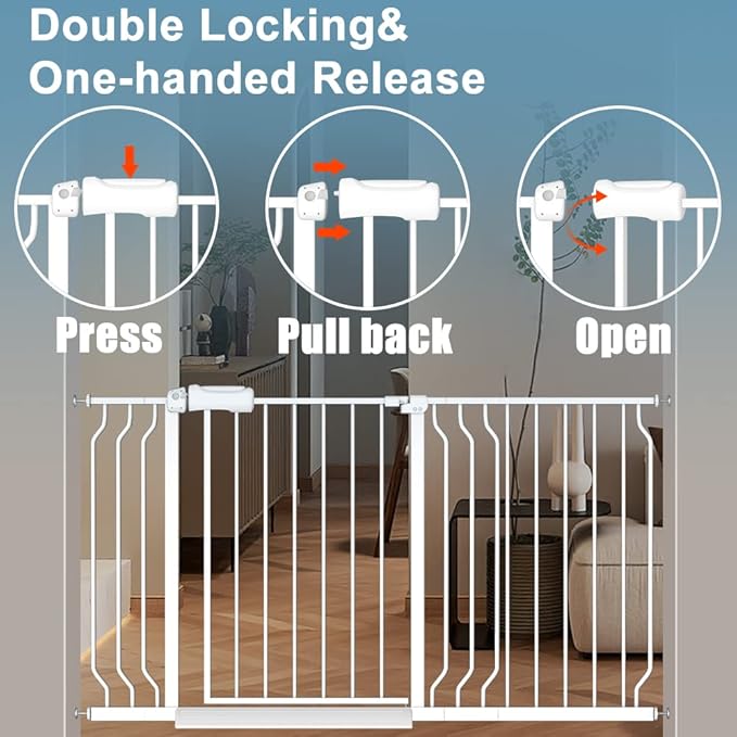 Narrow Baby Gate 24 to 29 Inch Wide Pet Gate Pressure Mounted No Drill Safety - Image 3