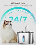 Cat Water Fountain Stainless Steel, 74oz/2.2L Cat Fountain - Image 4