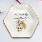 Custom Pet Portrait Watercolor Ring Dish, My Humans Are Getting Married Jewelry - Image 3