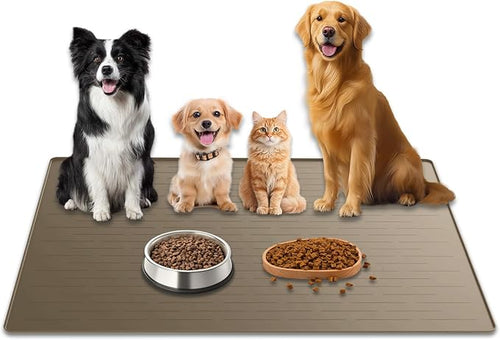48"x32" Extra Large Pet Food Mat, 1.5MM Super Thick Silicone Dog Mats by WelcometoULTIBE