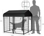 Dog Kennel Outside with Roof, Heavty Duty Welded Dog Crate Playpen with - Image 2