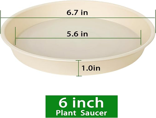 6 Pack of 6 inch Plant Saucer Drainage Tray, 4 5 7 8 10 12 13 15 17 19 inch - Image 2