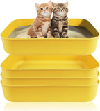 Small Litter Box, Plastic Kitten Litter Box, 13.9 x 9.8 x 3 Inch Open Litter Box by GCVOPTON