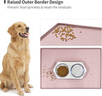 Dog Food Mat, Silicone Waterproof Food Tray, Non Slip Pet Bowl Mats Placemat - Image 3