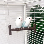 Natural Wood Parakeet Swing Toy, Budgie Wooden Perch Stand, Small and Medium by DEMONTALK