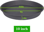 2 Pack of 10 inch Plant Saucer Gray, Heavy Duty Plastic Plant Saucer 10 inch - Image 2