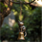 Cat Wind Chime 2025 New Unique Cat Garden Decor Outdoor Cat Statue Themed Gifts by GYLCTOM