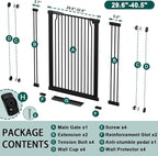 Fairy Baby 40.5" Extra Tall Baby Gate No Drill, 29.6"-40.5" Extra Wide Wide Dog - Image 2