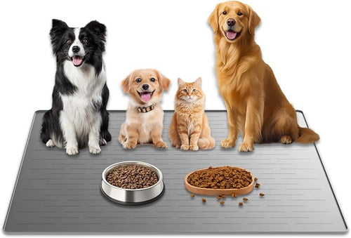 48"x32" Extra Large Pet Food Mat, 1.5MM Super Thick Silicone Dog Mats by WelcometoULTIBE