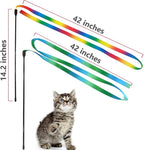 LASOCUHOO Interactive Cat Rainbow Wand Toys, Interactive Cat Teaser Wand String - Image 6