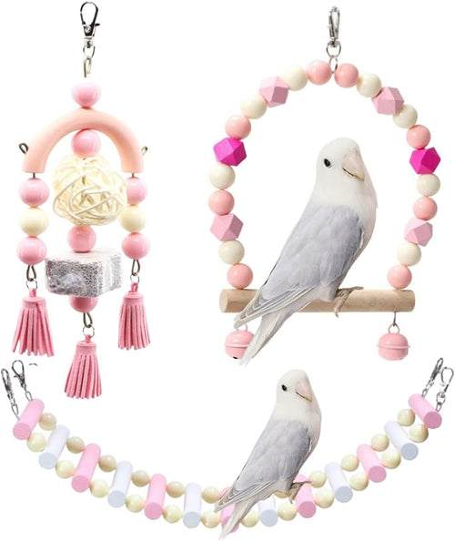 3PCS Bird Toys Bird Foraging Toys Chewing Hanging Birdcage Swing Cage by Unknown