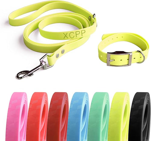 4.2FT Dog Collar and Leash Set, PVC Waterproof Adjustable Odor Proof Pet by Unknown