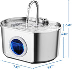 Cat Water Fountain Stainless Steel: 74oz/2.2L Cat Fountain - Image 8