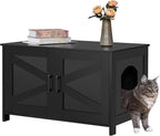 Homhedy Cat Litter Box Enclosure, Wooden Cat Washroom Furniture by Homhedy