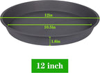 6 Pack of 12 inch Plant Saucer Gray, Heavy Duty Plastic Plant Saucer 12 inch - Image 2