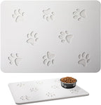 White Diatomaceous Earth Dog Bowl Mat | Non-Slip Pet Food & Water Mat | Square by Unknown
