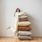 Pack of 2 Oversized Leather Pillow Cover Neutral Decorative, - Image 4