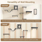 Cat Wall Shelves, 5-in-1 Cat Furniture Set, Wooden Cat Climber - Image 5