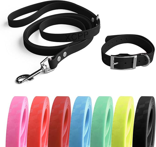 4.2FT Dog Collar and Leash Set, PVC Waterproof Adjustable Odor Proof Pet by Unknown