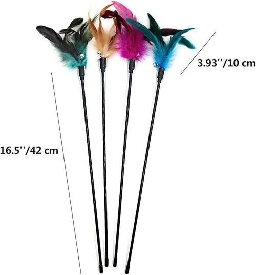 4 PCS Interactive Cat Teaser Wand - Image 2