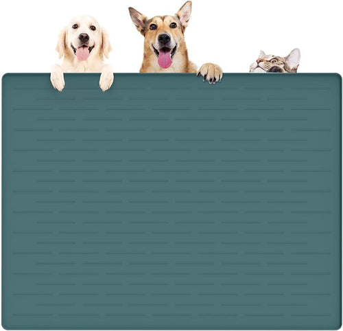 39.4"x29.5" Large Pet Food Mat, Silicone Dog Mats by WelcometoULTIBE