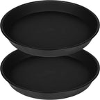 2 Pack of 10 inch Plant Saucer Gray, Heavy Duty Plastic Plant Saucer 10 inch by Bleuhome