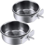 PINVNBY 2PCS Parrot Feeding Cups Birds Food Dish Stainless Steel Parrot Feeders by PINVNBY