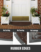 tchdio Door Mat Outdoor Indoor Entrance Doormat-Semicircular Durable Rubber Non - Image 4
