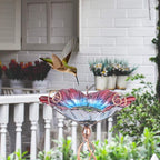 MUMTOP 31 Inch Height Glass Birdbath Birdfeeder - Image 4