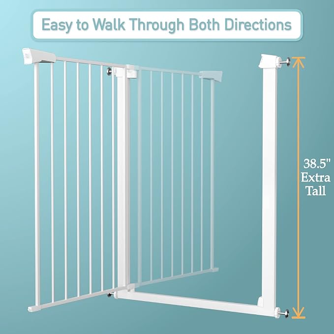 Fairy Baby 38" Extra Tall Dog Gates Indoor, 81.9"-84.6" Extra Wide Baby Gates - Image 9