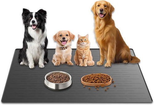 48"x32" Extra Large Pet Food Mat, 1.5MM Super Thick Silicone Dog Mats by WelcometoULTIBE