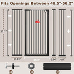 Fairy Baby 51.18" Extra Tall Pet Cat Gate, 48.5"-56.2" Extra Wide Baby Gate - Image 2