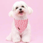 Valentine Triangle Pink Heart Bandana, Cotton Kerchief - Image 2