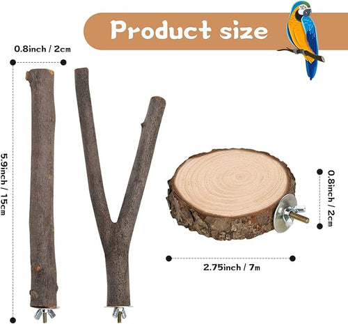 36 PCS Bird Perches Stand Toy, Natural Wood Parrot Perch Stand Bird Cage - Image 2