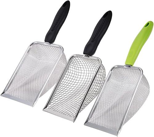 3PCS Stainless Steel Cat Litter Scoop, Litter Cleaner Corner Scoop Sand Sifter by SUMHEN