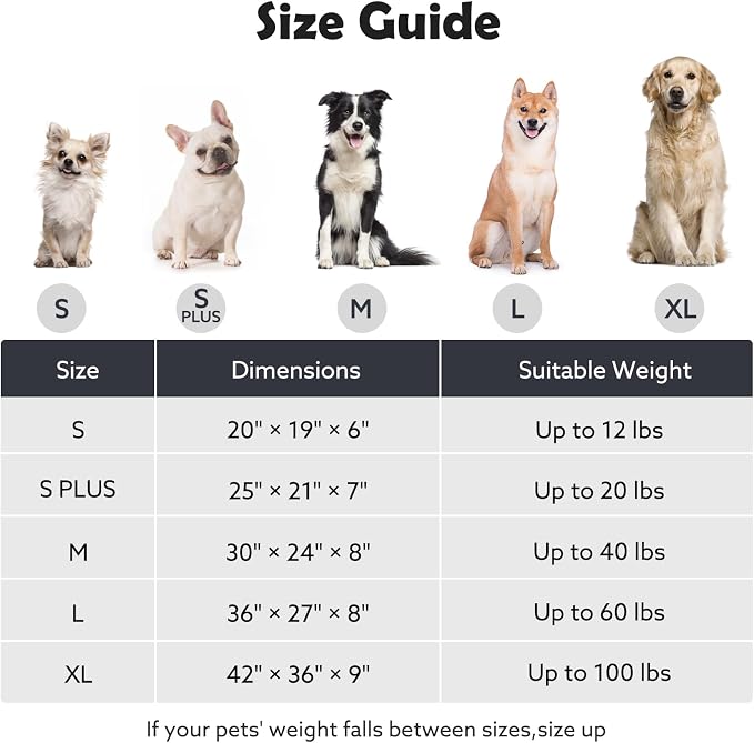 JOEJOY Dog Bed Medium Size Dog, Removable Washable Cover Orthopedic Soft Faux - Image 5