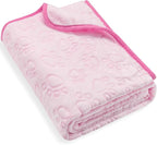 Pink Cat Blanket for Kitten Beds, Flannel Pink Stuff Cute Paw Print, 24 * 32 by STUFFED