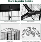Dog Kennel Outside with Roof, Heavty Duty Welded Dog Crate Playpen with - Image 7