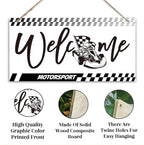 Welcome Sign for Front Door, Playroom Wall Decor, Motorsport Theme Wall Hanging - Image 3