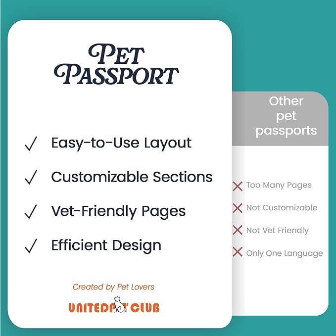 Color Premium PU Leather stitch-sewn US Pet Passport Medical Record - Image 4